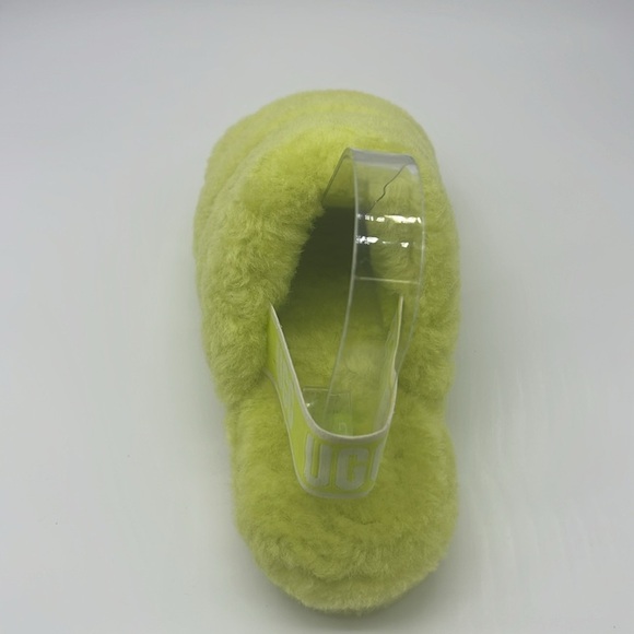 UGG - Fluff Yeah Sli In Lime Green Open Toe Slip On Ankle Strap Sandal Size 8 - Picture 12 of 14